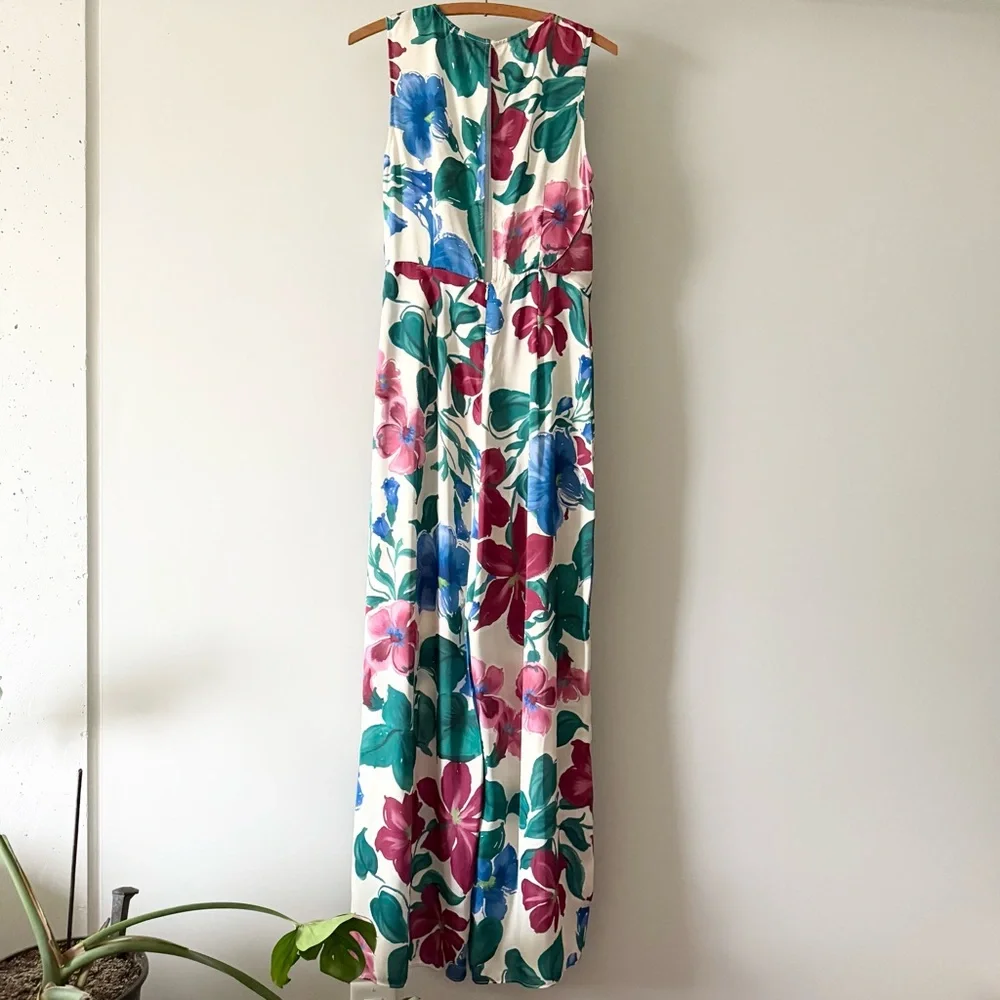 ZARA Sleeveless Floral Print Silky Jumpsuit S‎